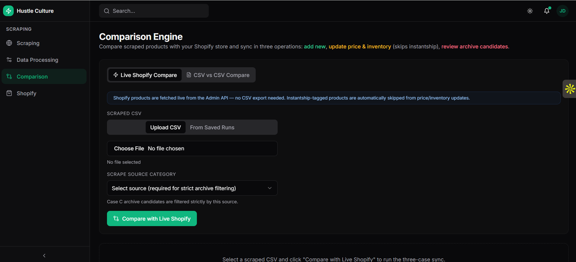 Shopify Product Scraping Automation screenshot 3